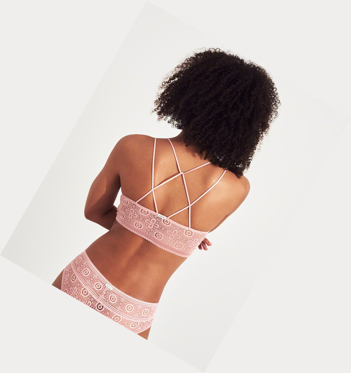 Pink Hollister Strappy Longline With Removable Pads Women's Bras | ZA-ORLS809