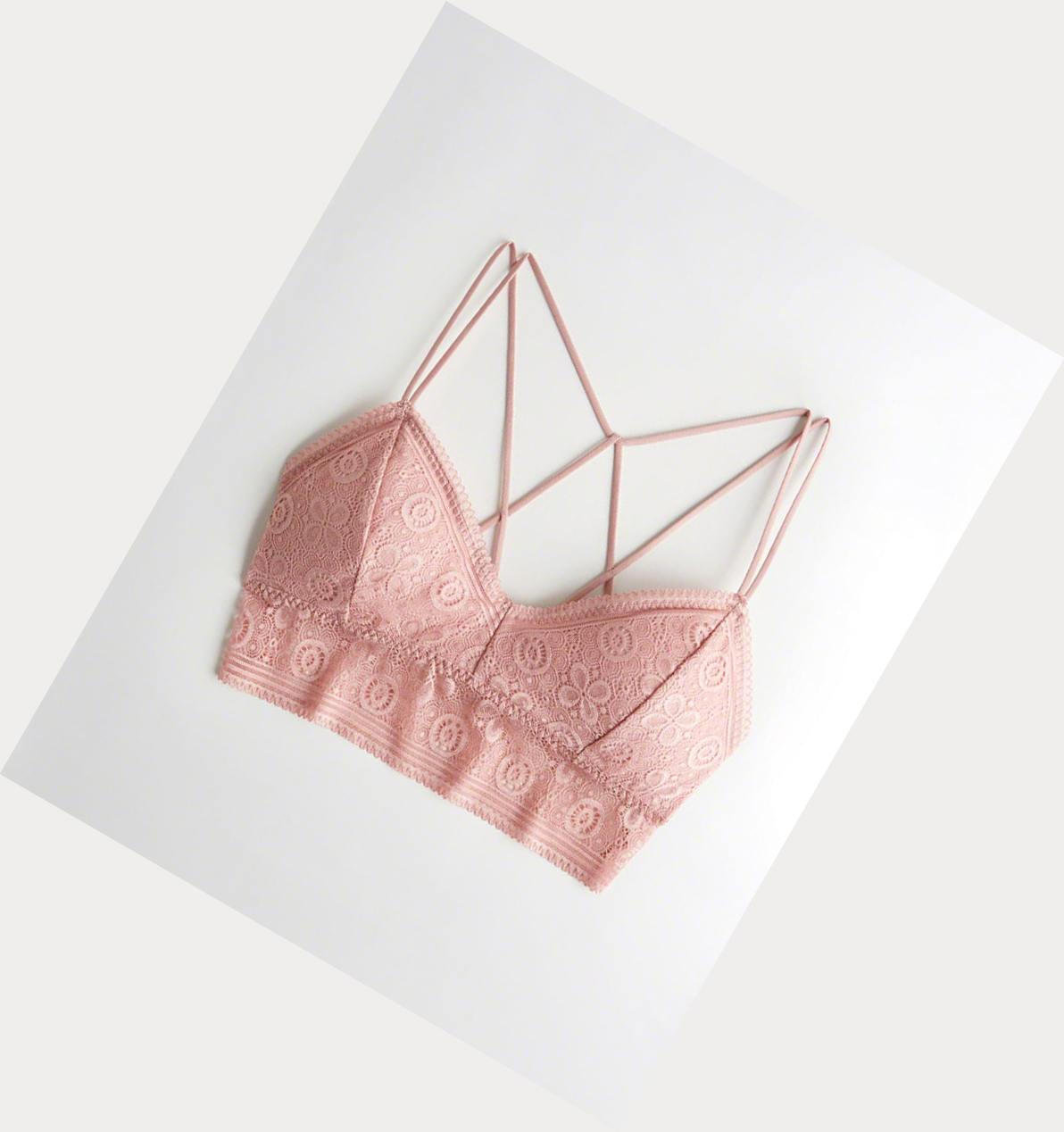 Pink Hollister Strappy Longline With Removable Pads Women\'s Bras | ZA-ORLS809