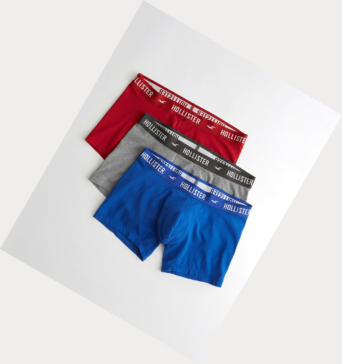 Red Grey Blue Hollister Classic Trunk 3-Pack Men\'s Underwear | ZA-IDHC034