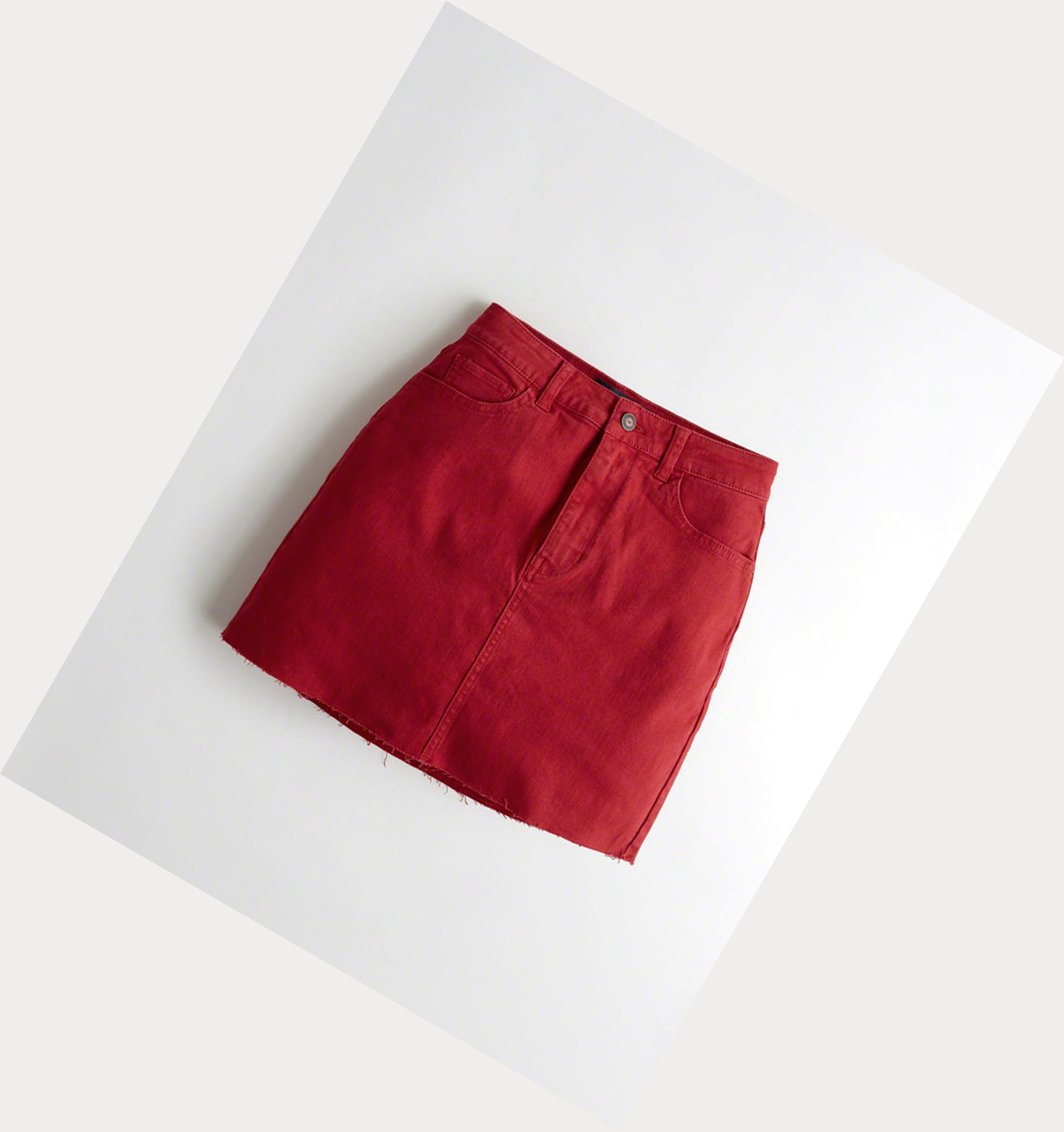 Red Hollister Classic Stretch Ultra High-Rise Denim Women\'s Skirts | ZA-PMBE739