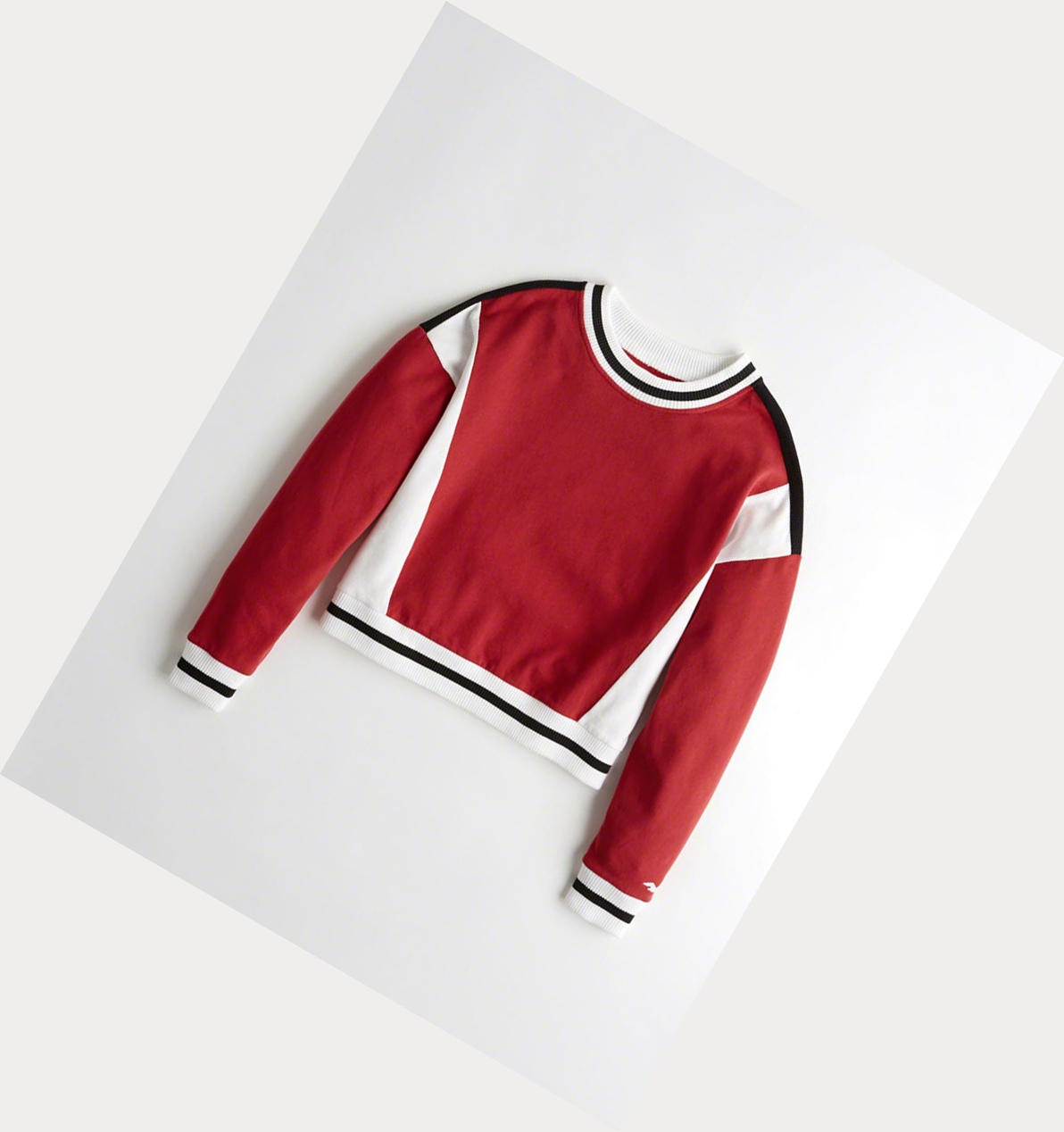 Red Hollister Colorblock Crewneck Women\'s Sweatshirts | ZA-SOWN259