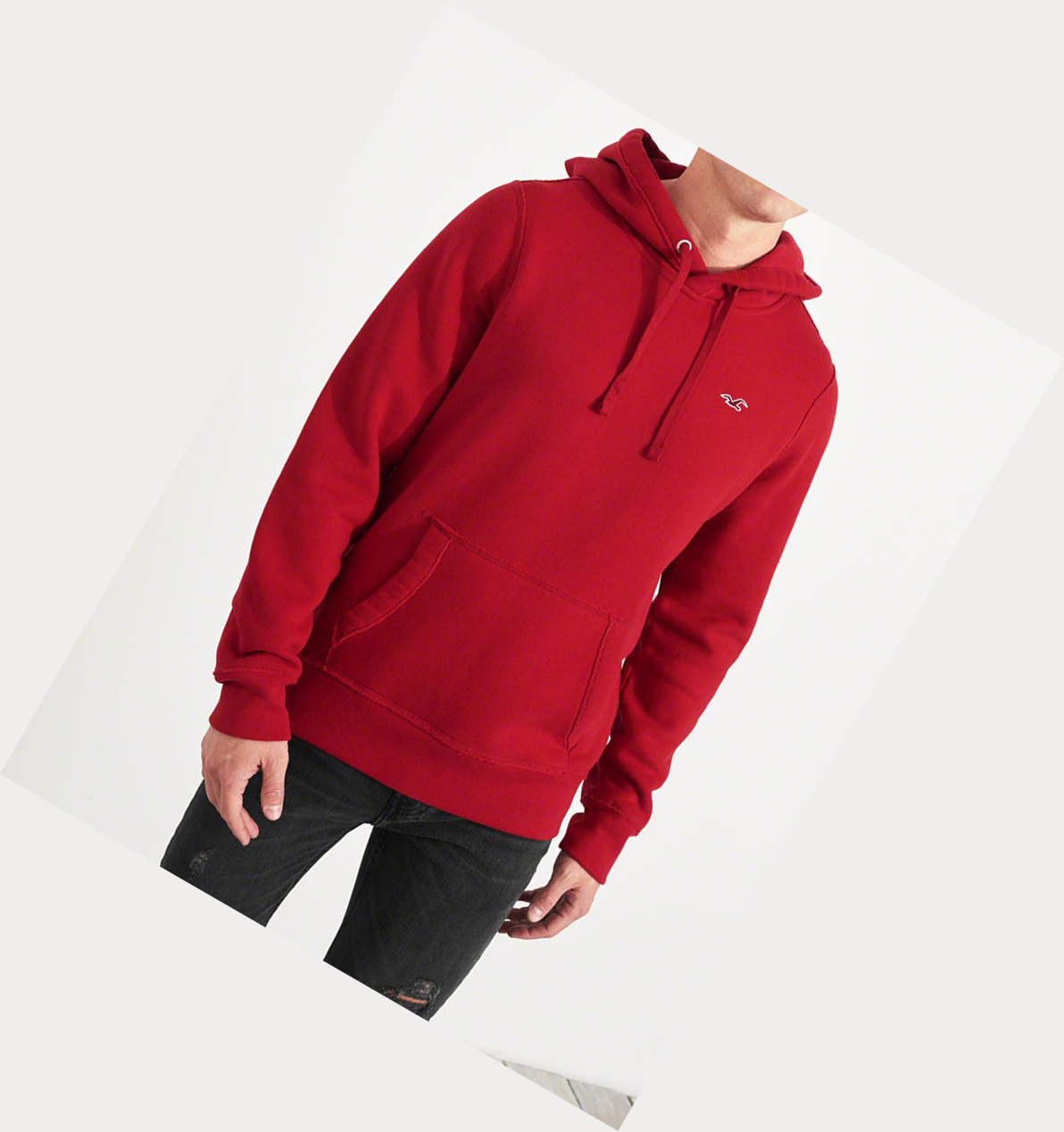 Red Hollister Icon Men's Hoodie | ZA-JZUN608