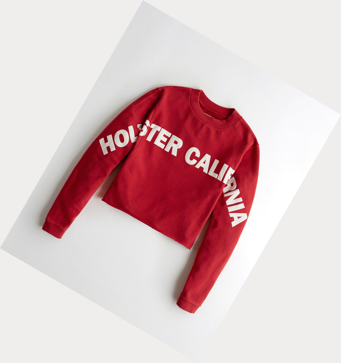 Red Hollister Logo Crewneck Women\'s Sweatshirts | ZA-CLOH638