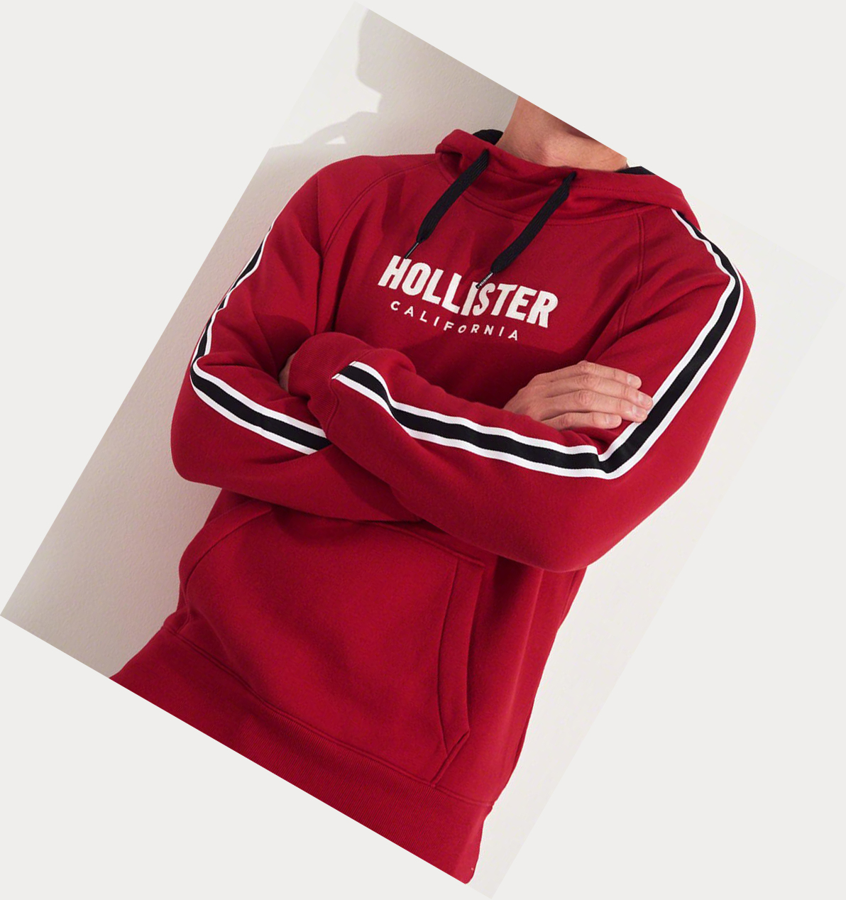 Red Hollister Logo Graphic Men's Hoodie | ZA-ZGNF361