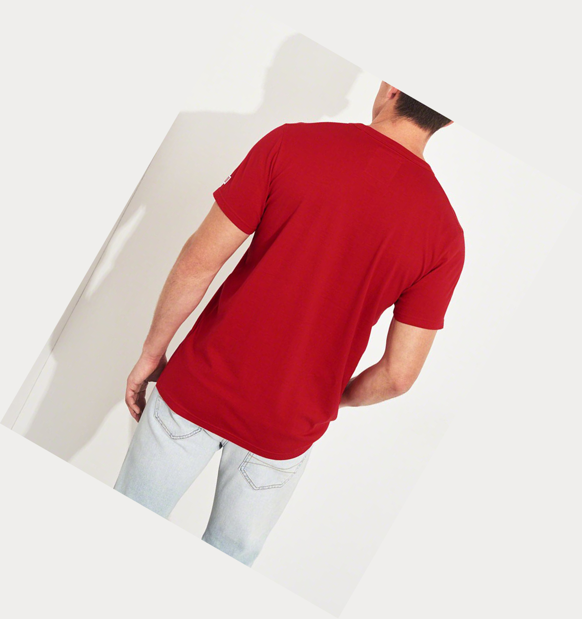 Red Hollister Logo Men's Short Sleeve | ZA-CPBW173