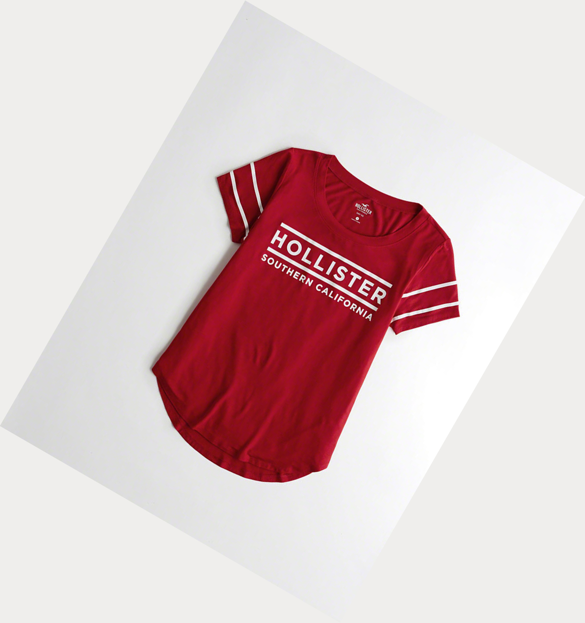 Red Hollister Logo Women\'s Short Sleeve | ZA-FHJI382