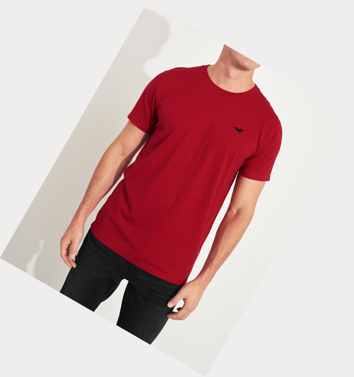 Red Hollister Must-Have Crewneck Men's Short Sleeve | ZA-FSVH307