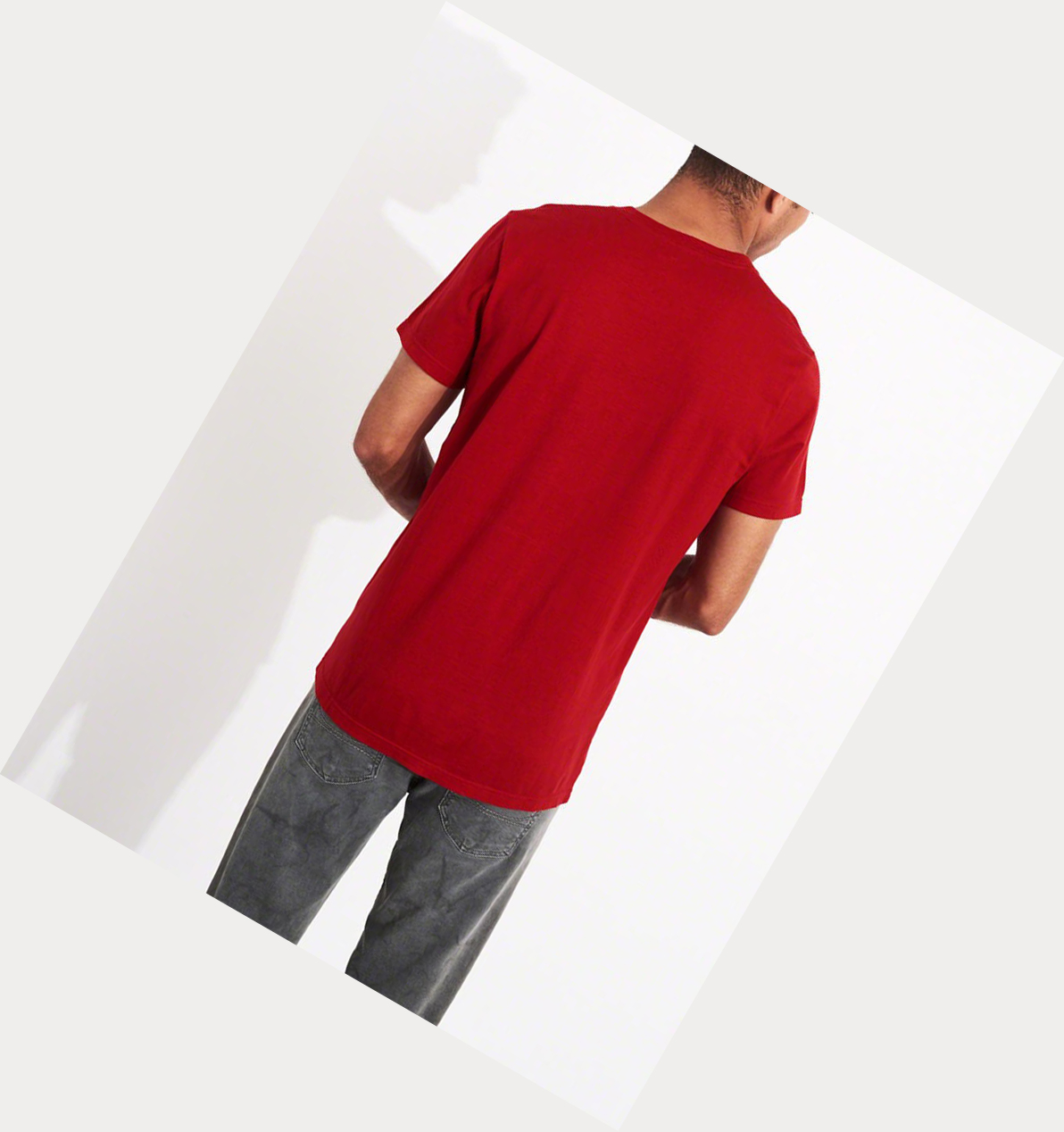 Red Hollister Must-Have Crewneck Men's Short Sleeve | ZA-KCVB857