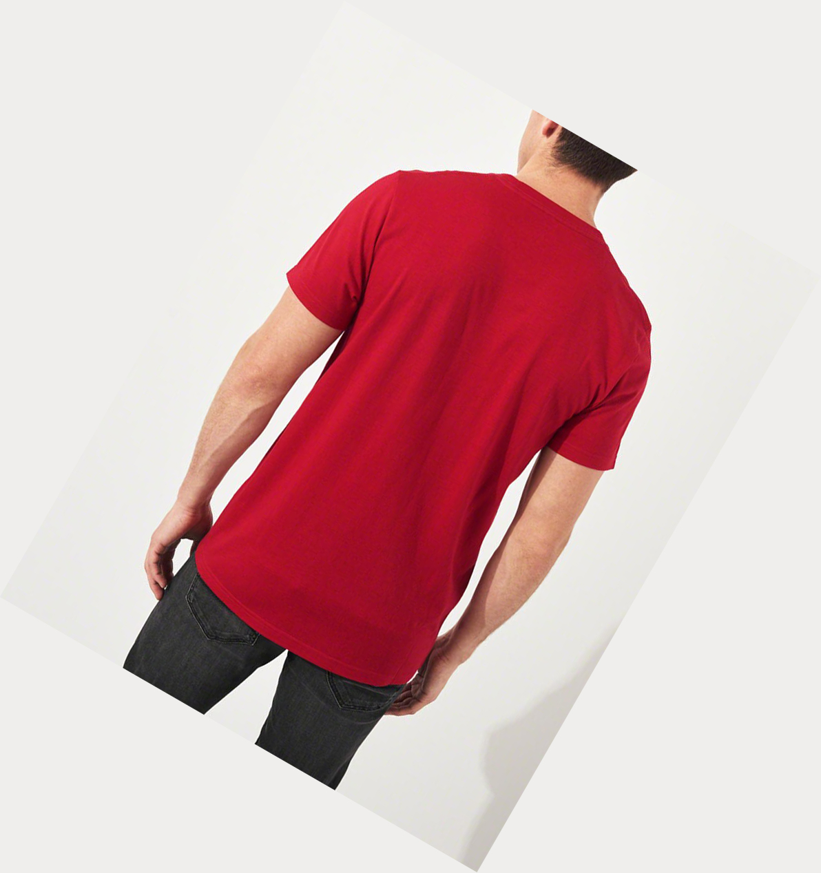 Red Hollister Must-Have Crewneck Men's Short Sleeve | ZA-YMVO659