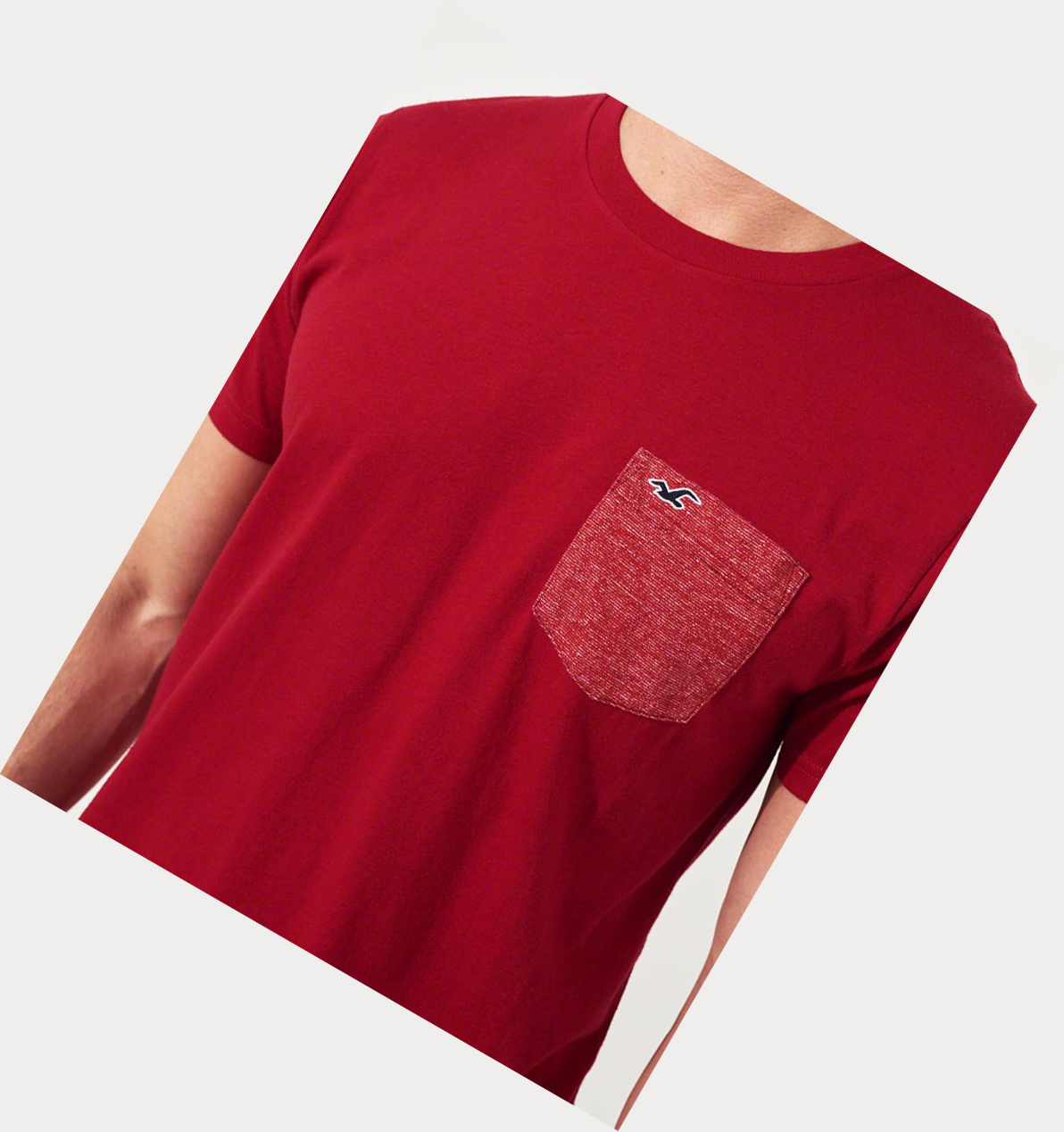 Red Hollister Must-Have Crewneck Men's Short Sleeve | ZA-YMVO659