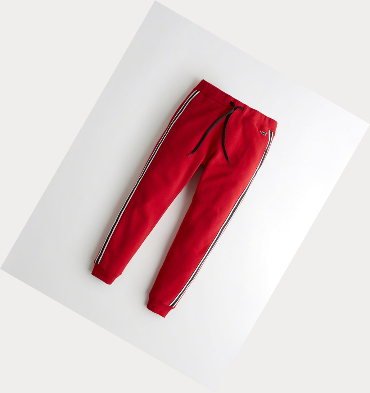 Red Hollister Side-Stripe Men\'s Jogger | ZA-QUJA836