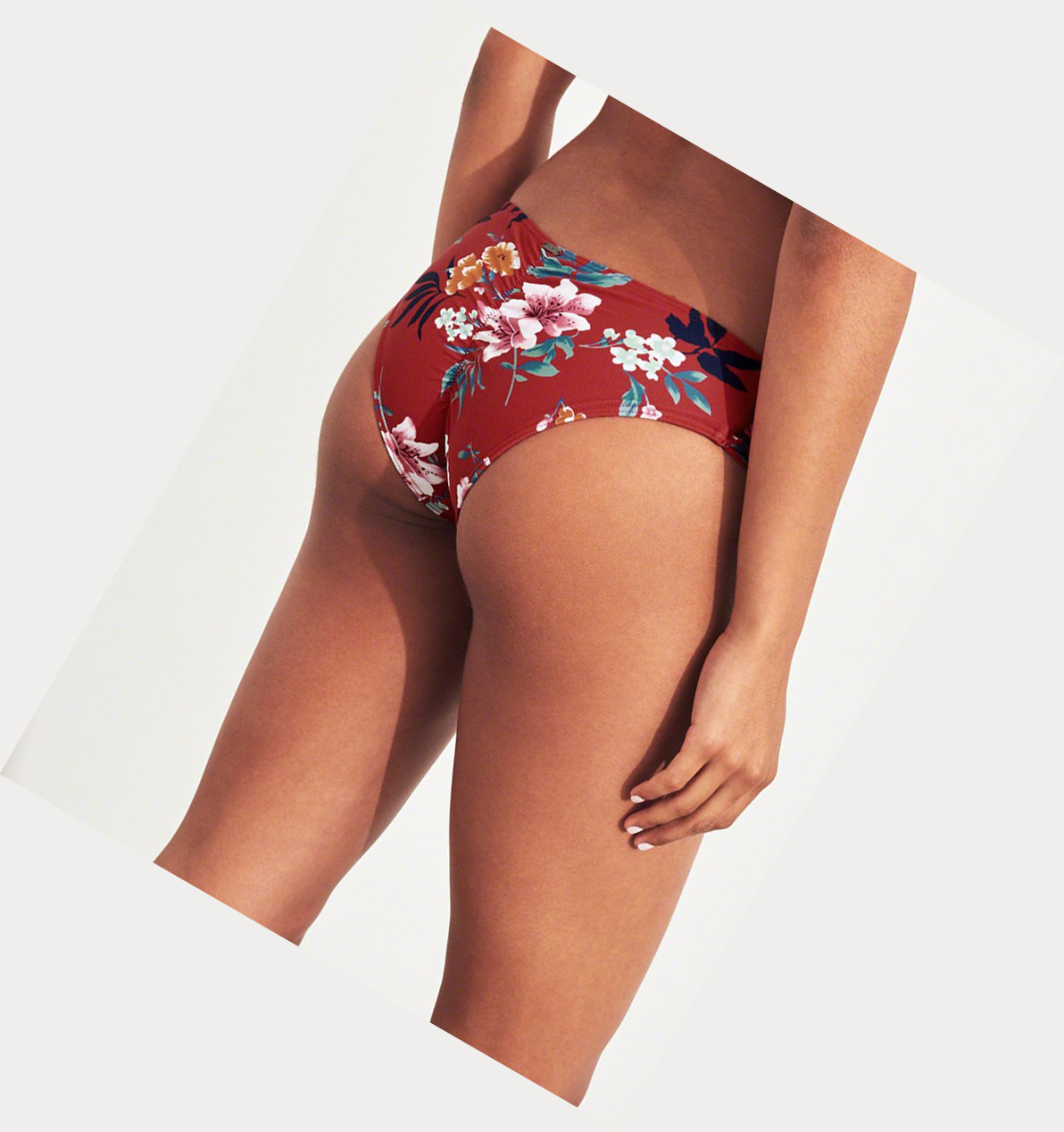 Red Hollister Strappy Cheeky Women's Bikini Bottoms | ZA-OBSL902