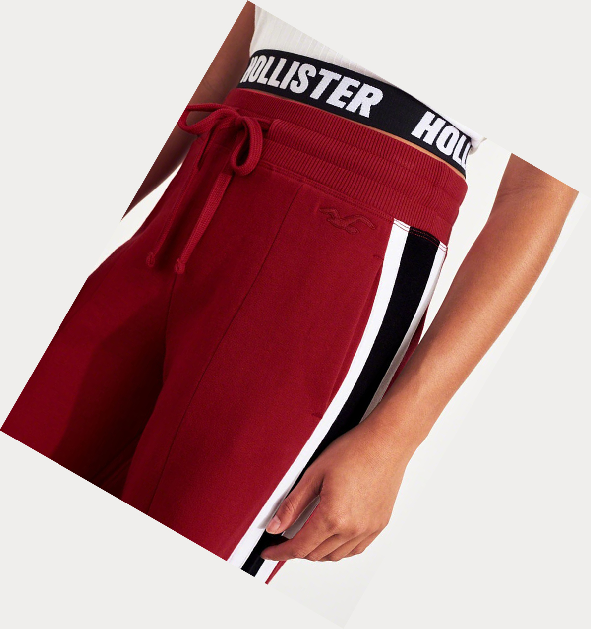 Red Hollister Ultra High-Rise Wide-Leg Fleece Track Women's Sweatpants | ZA-PFWR723