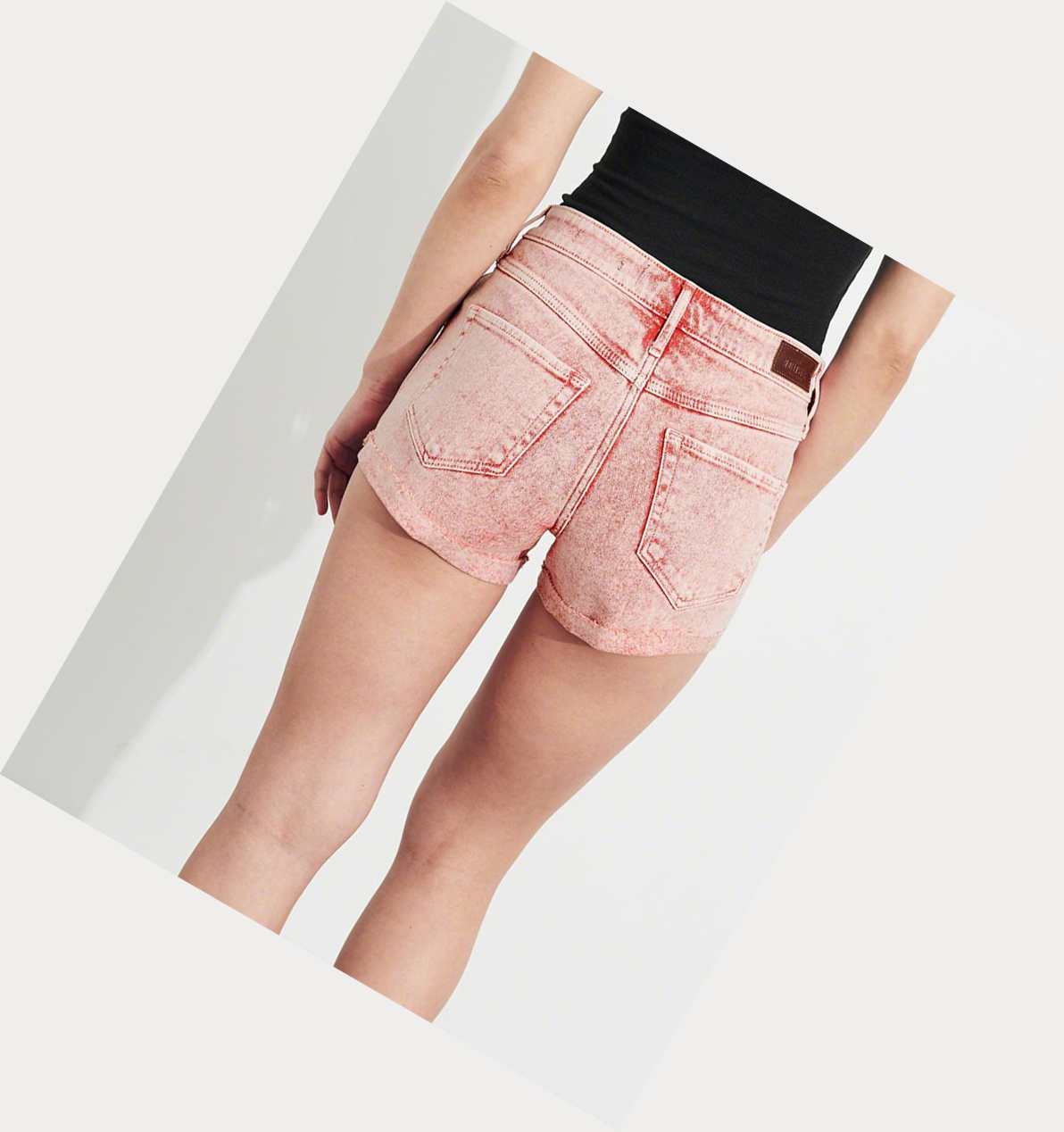 Red Hollister Vintage Stretch High-Rise Denim Women's Shorts | ZA-RQLF735