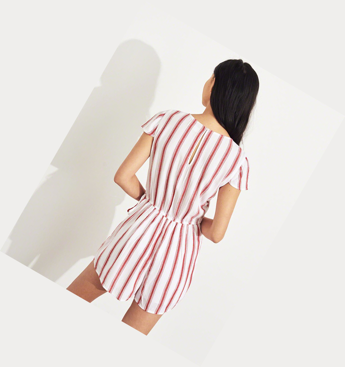 Red Stripes Hollister Wrap-Front Women's Rompers | ZA-ZWKF817