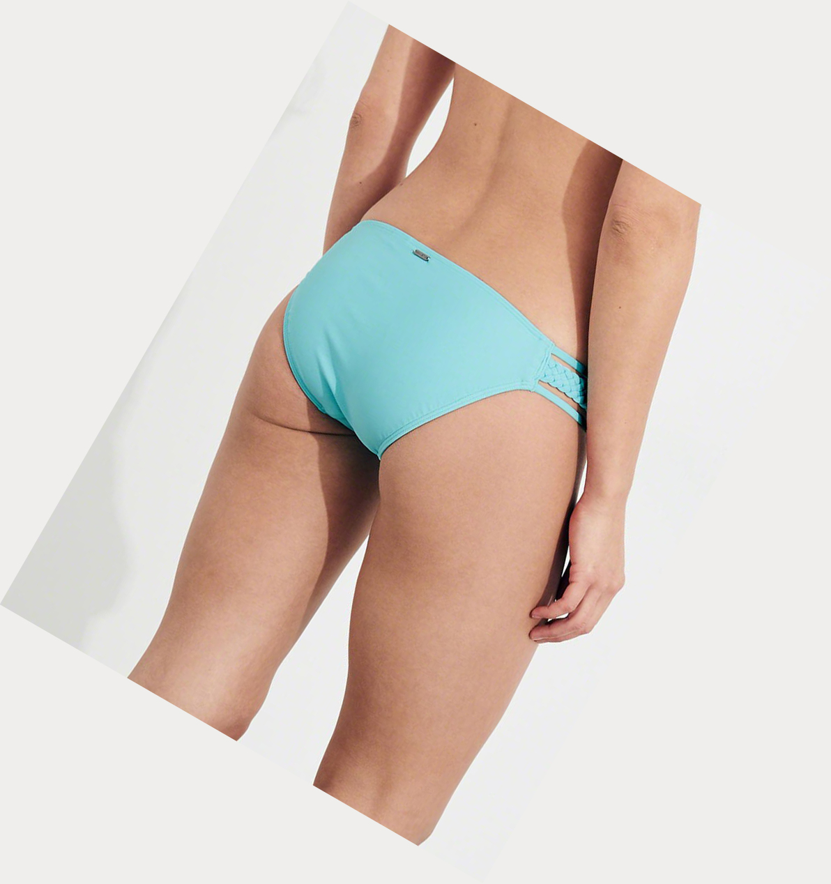 Turquoise Hollister Braided Strappy Women's Bikini Bottoms | ZA-QBJC418