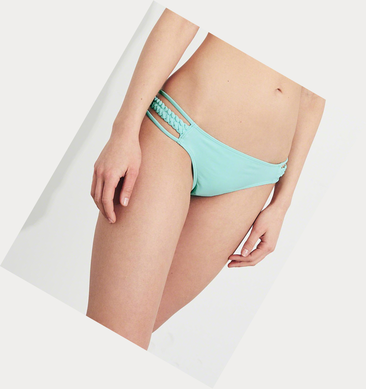 Turquoise Hollister Braided Strappy Women's Bikini Bottoms | ZA-ZBLS674