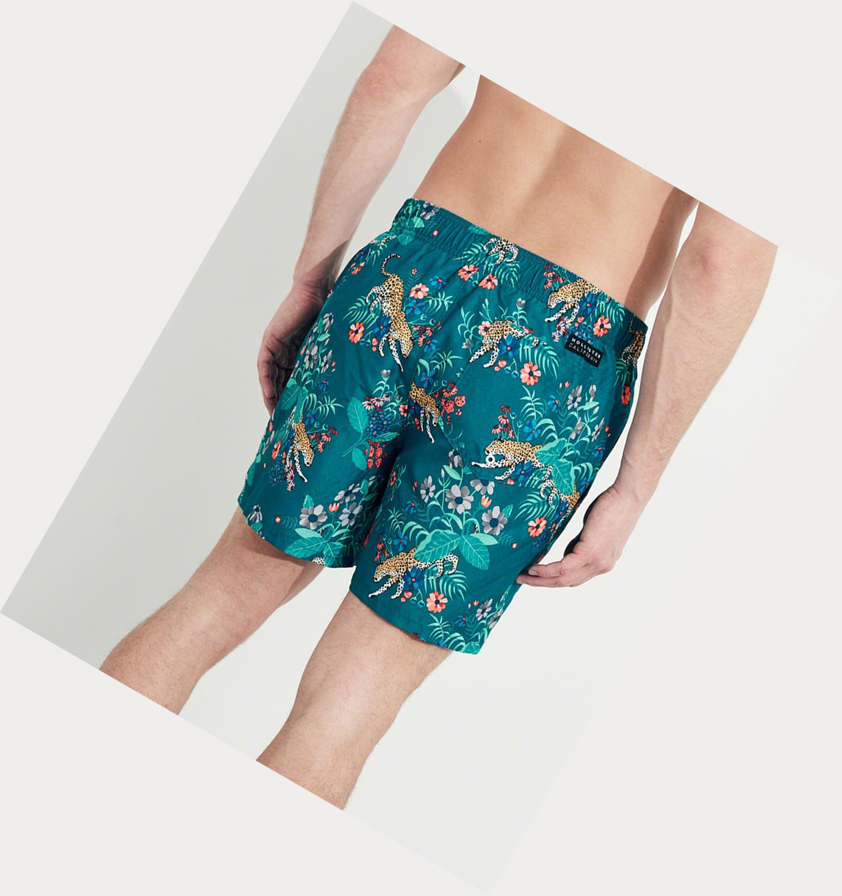 Turquoise Hollister Guard Fit Men's Swim Trunks | ZA-WJNB945