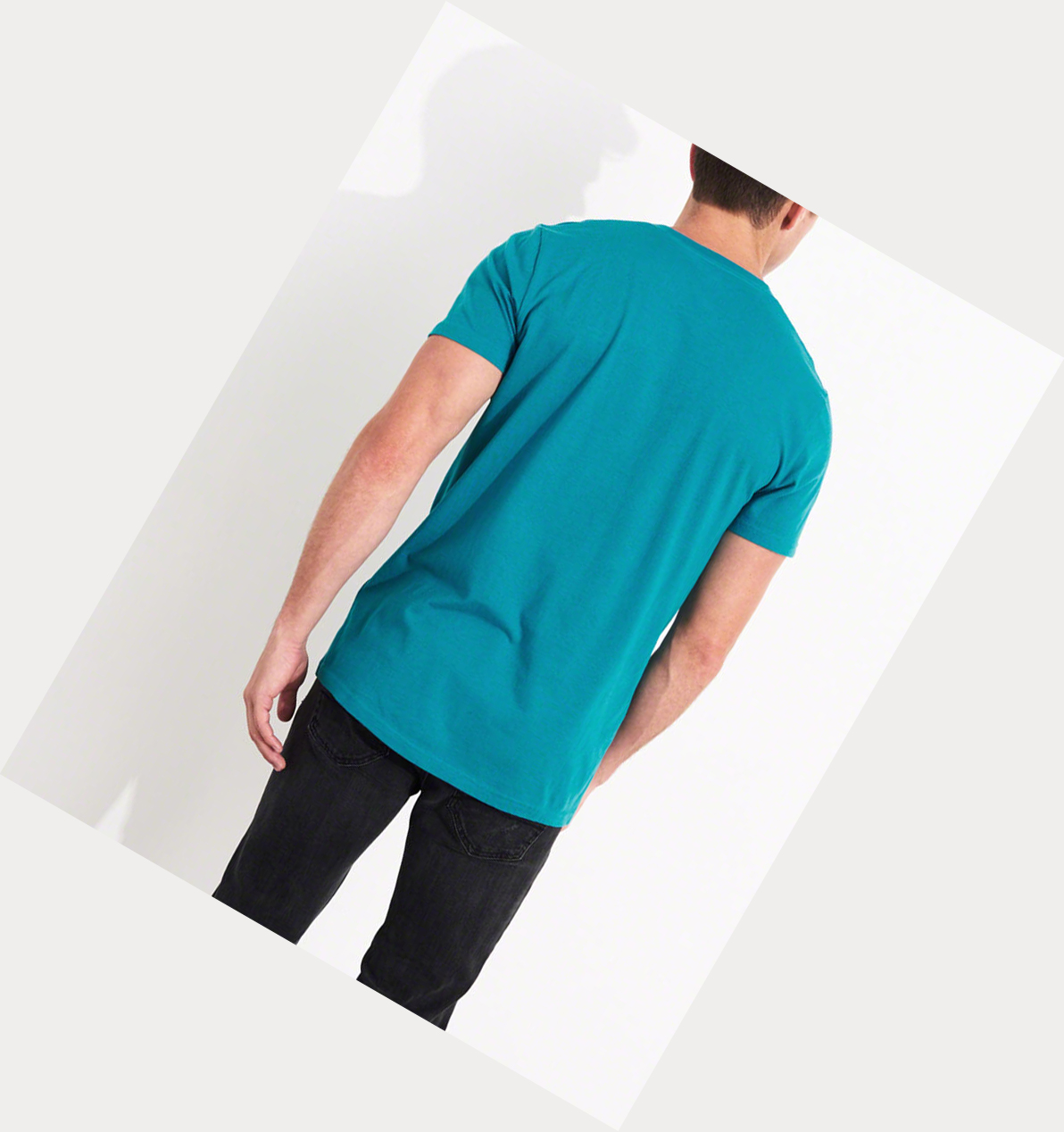 Turquoise Hollister Must-Have Crewneck Men's Short Sleeve | ZA-GTLY324