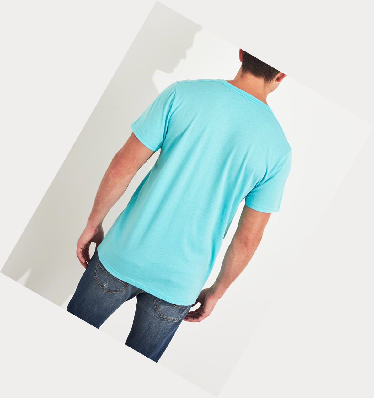 Turquoise Hollister Must-Have V-Neck Men's Short Sleeve | ZA-PCWB231