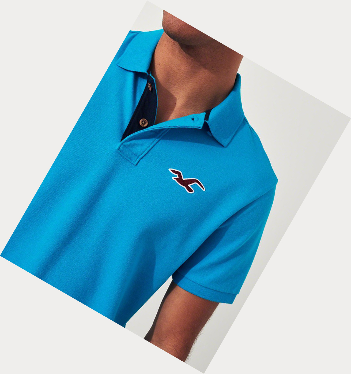 Turquoise Hollister Stretch Icon Men's Polo Shirts | ZA-XUCJ204