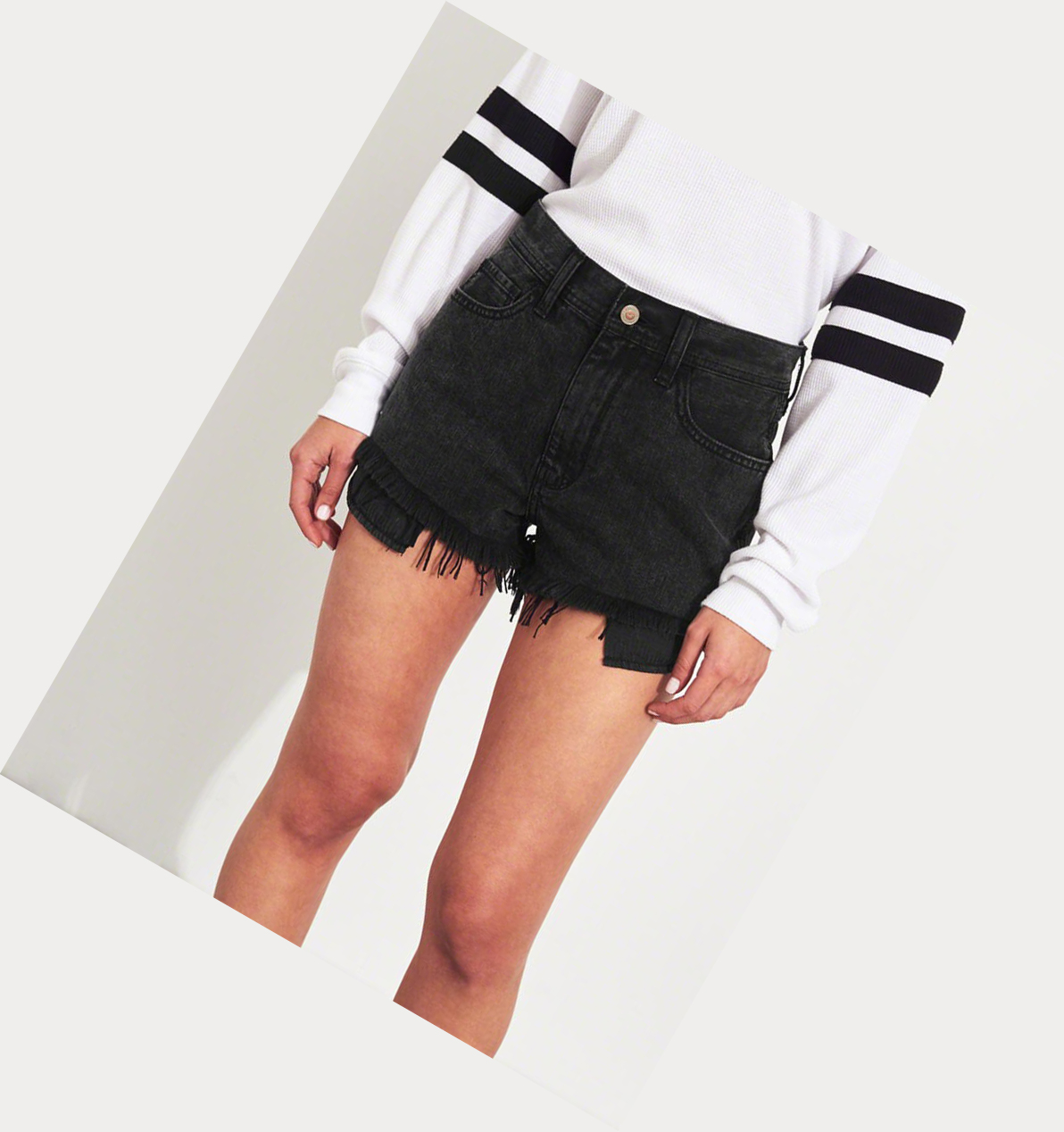 Wash Black Hollister High-Rise Denim Vintage Women's Shorts | ZA-OZPX576