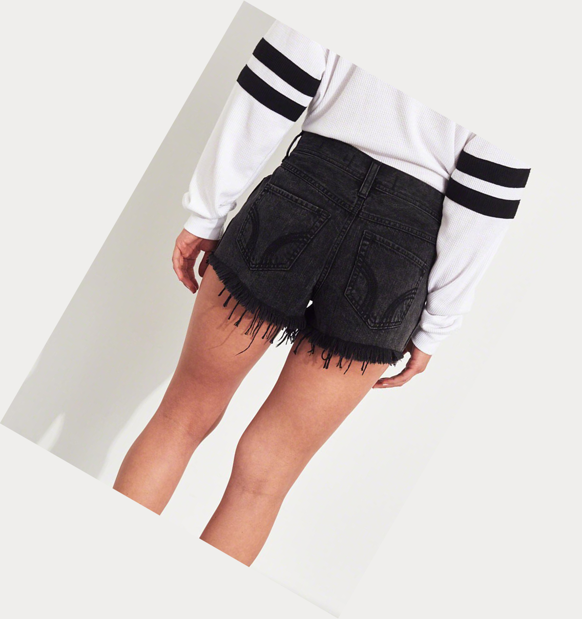 Wash Black Hollister High-Rise Denim Vintage Women's Shorts | ZA-OZPX576