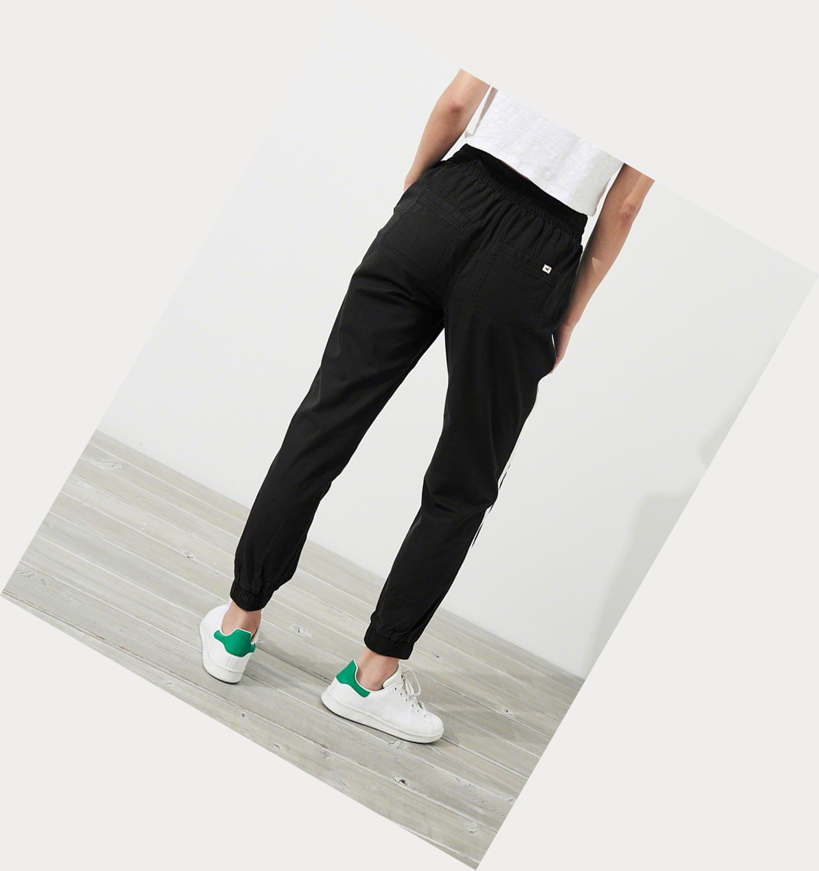 Wash Black Hollister High-Rise Twill Women's Pants | ZA-IKFB038