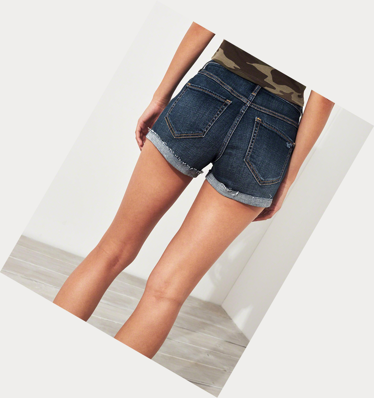 Wash Hollister Advanced Stretch High-Rise Denim Women's Shorts | ZA-FOXC328