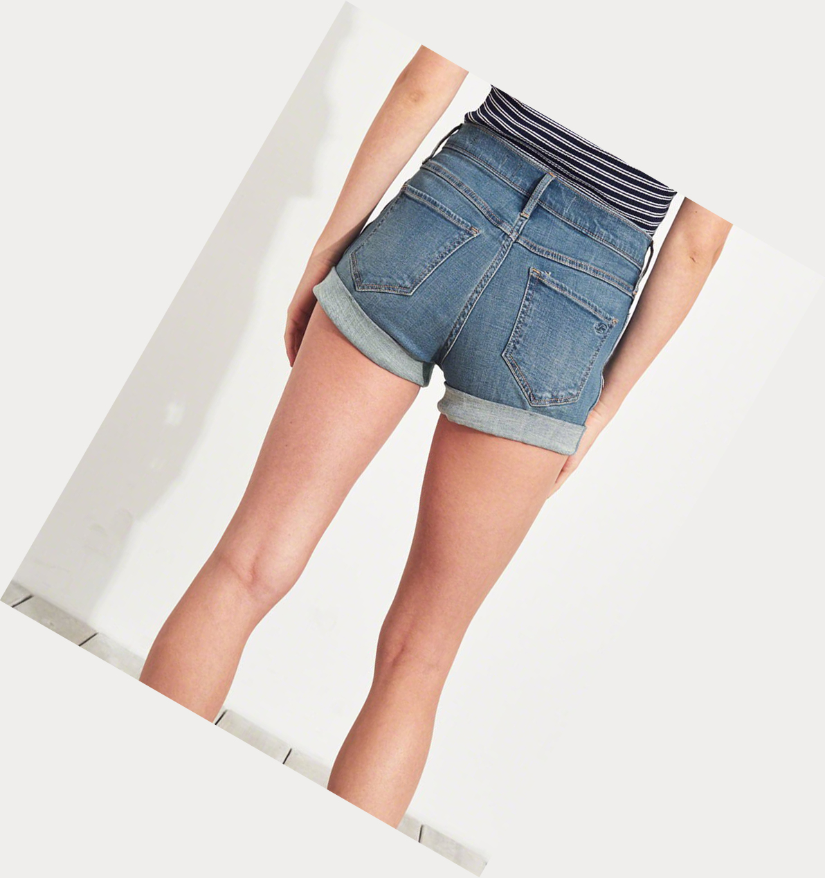 Wash Hollister Advanced Stretch High-Rise Denim Women's Shorts | ZA-GXSR085