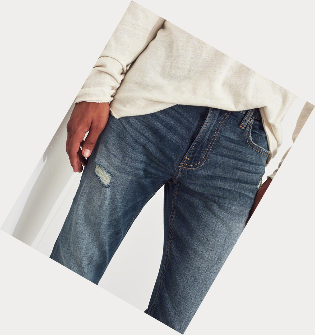 Wash Hollister Advanced Stretch Stacked Skinny Men's Jeans | ZA-FNKO893