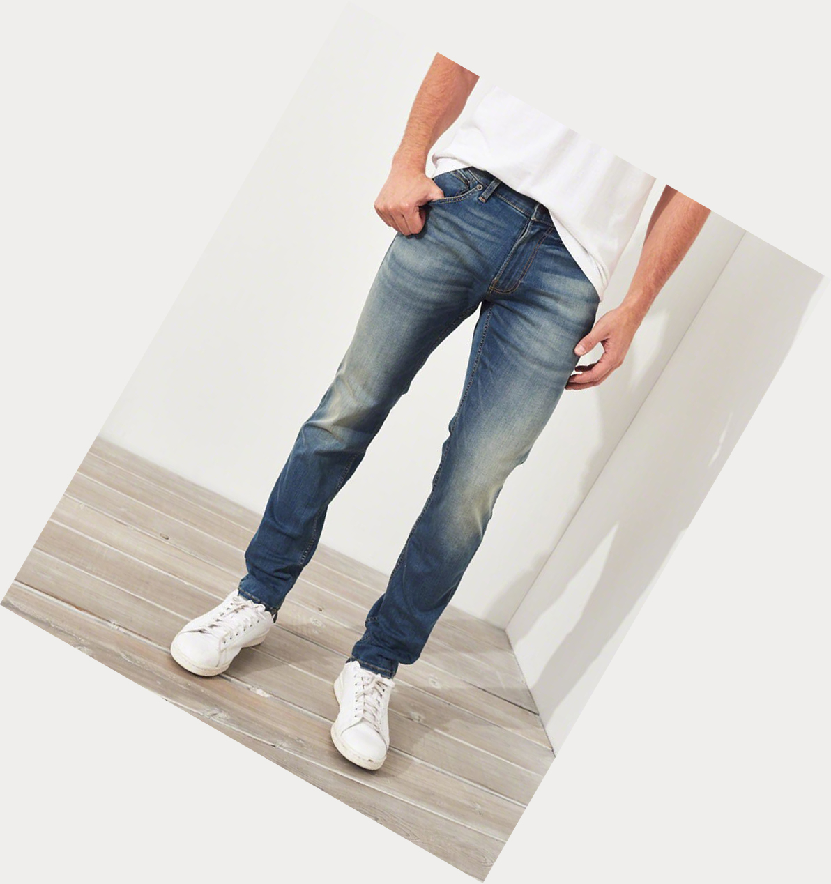 Wash Hollister Extreme Stretch Skinny Men's Jeans | ZA-EHAC803