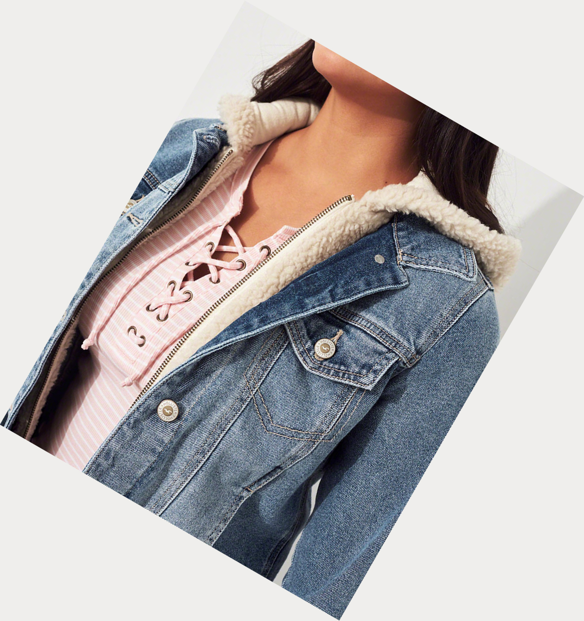 Wash Hollister Vintage Stretch Boyfriend Hooded Women's Denim Jacket | ZA-LOVX385