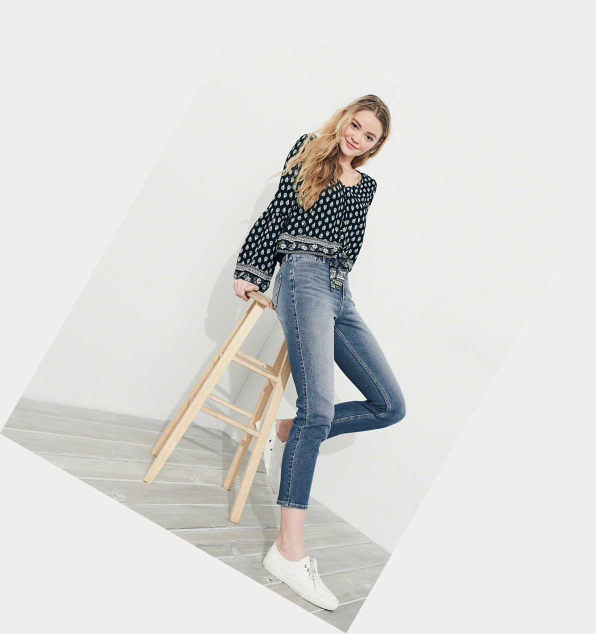 Wash Hollister Vintage Stretch High-Rise Crop Super Skinny Women's Jeans | ZA-BQCL306