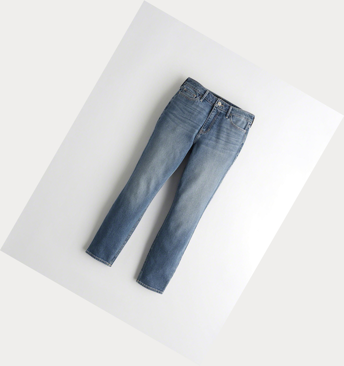 Wash Hollister Vintage Stretch High-Rise Crop Super Skinny Women\'s Jeans | ZA-BQCL306