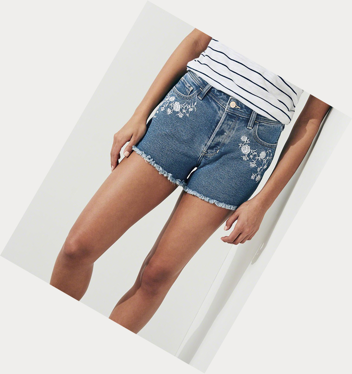 Wash Hollister Vintage Stretch High-Rise Denim Boyfriend Women's Shorts | ZA-QFBK081