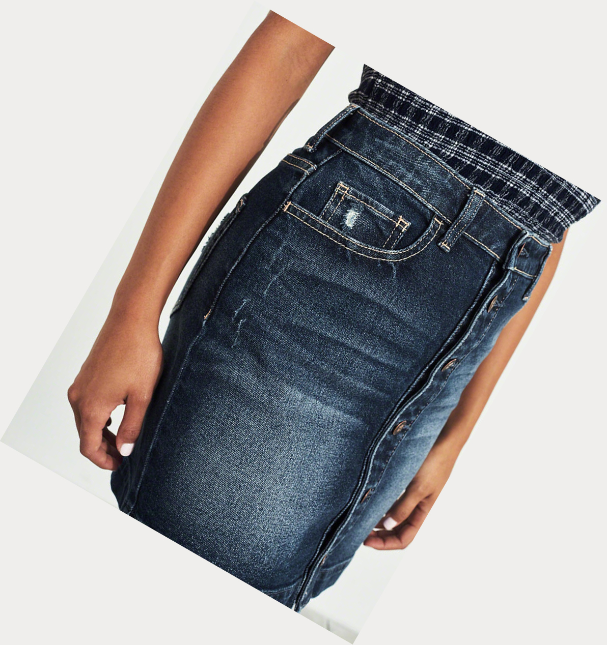 Wash Hollister Vintage Stretch Ultra High-Rise Denim Women's Skirts | ZA-FJAH071