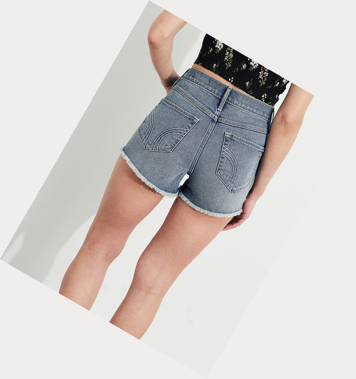 Wash Hollister Vintage Stretch Ultra High-Rise Denim Women's Shorts | ZA-ITDF695