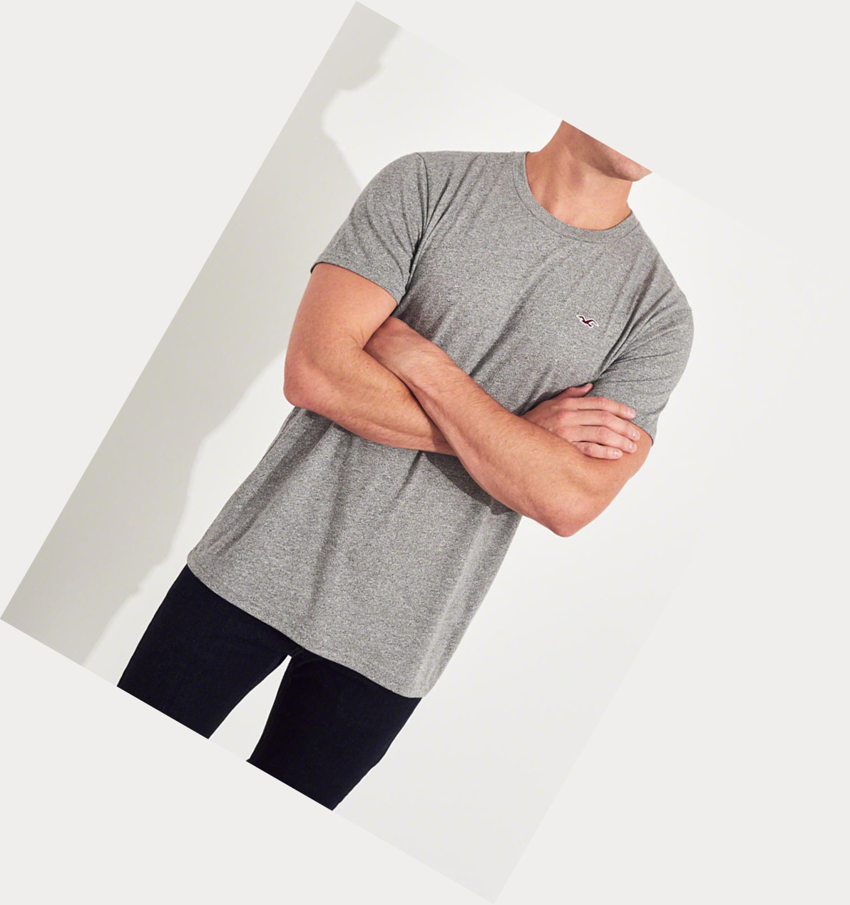 White Grey Burgundy Navy Black Hollister Must-Have Crewneck Men's Short Sleeve | ZA-IFMW127