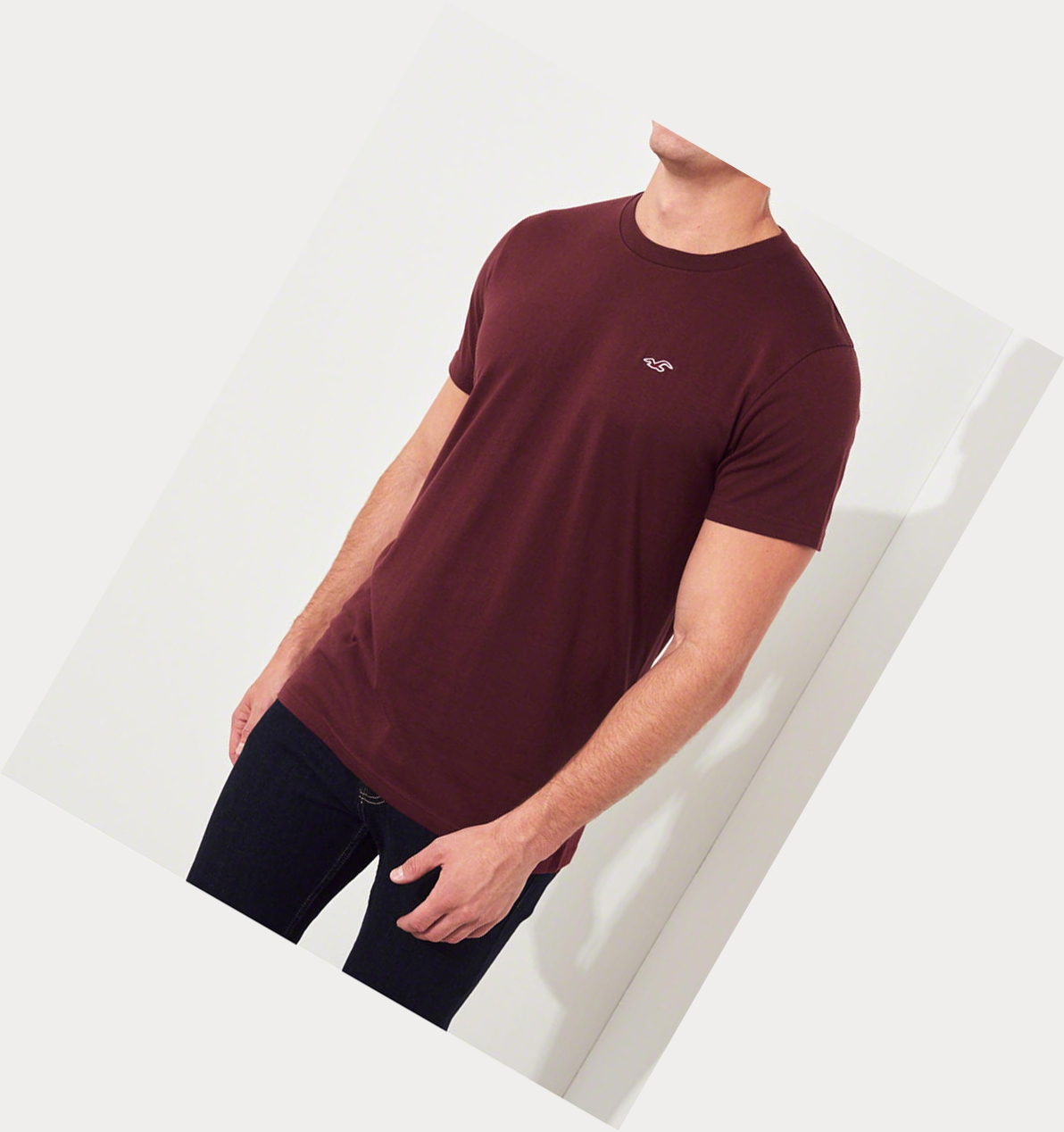 White Grey Burgundy Navy Black Hollister Must-Have Crewneck Men's Short Sleeve | ZA-IFMW127