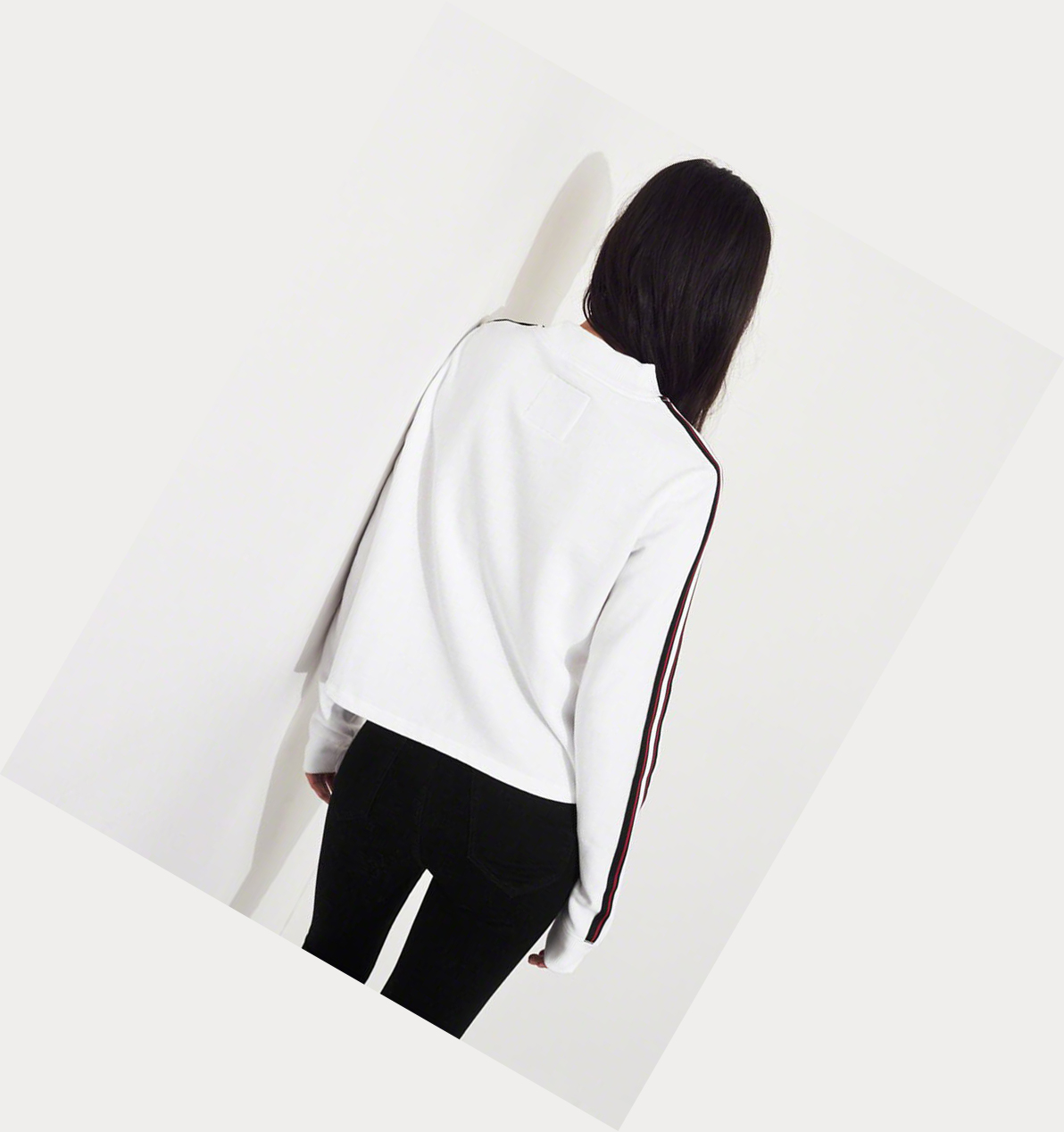 White Hollister Boxy Mockneck Women's Sweatshirts | ZA-BSPG156