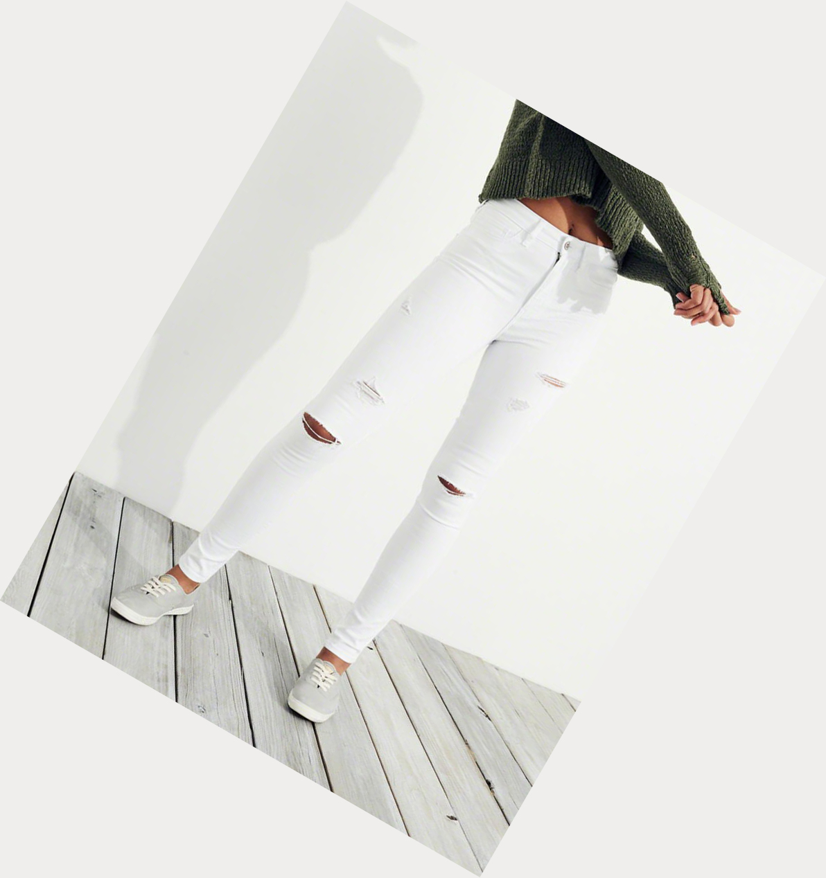 White Hollister Classic Stretch High-Rise Super Skinny Women's Jeans | ZA-JWQE136