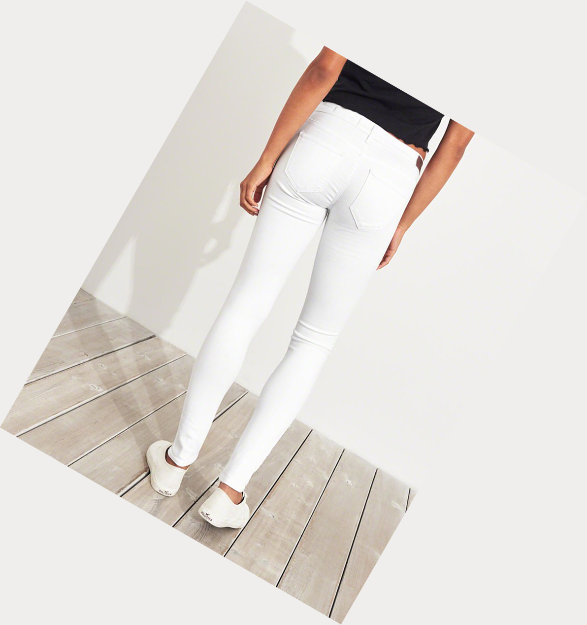 White Hollister Classic Stretch Low-Rise Super Skinny Women's Jeans | ZA-UKWR935