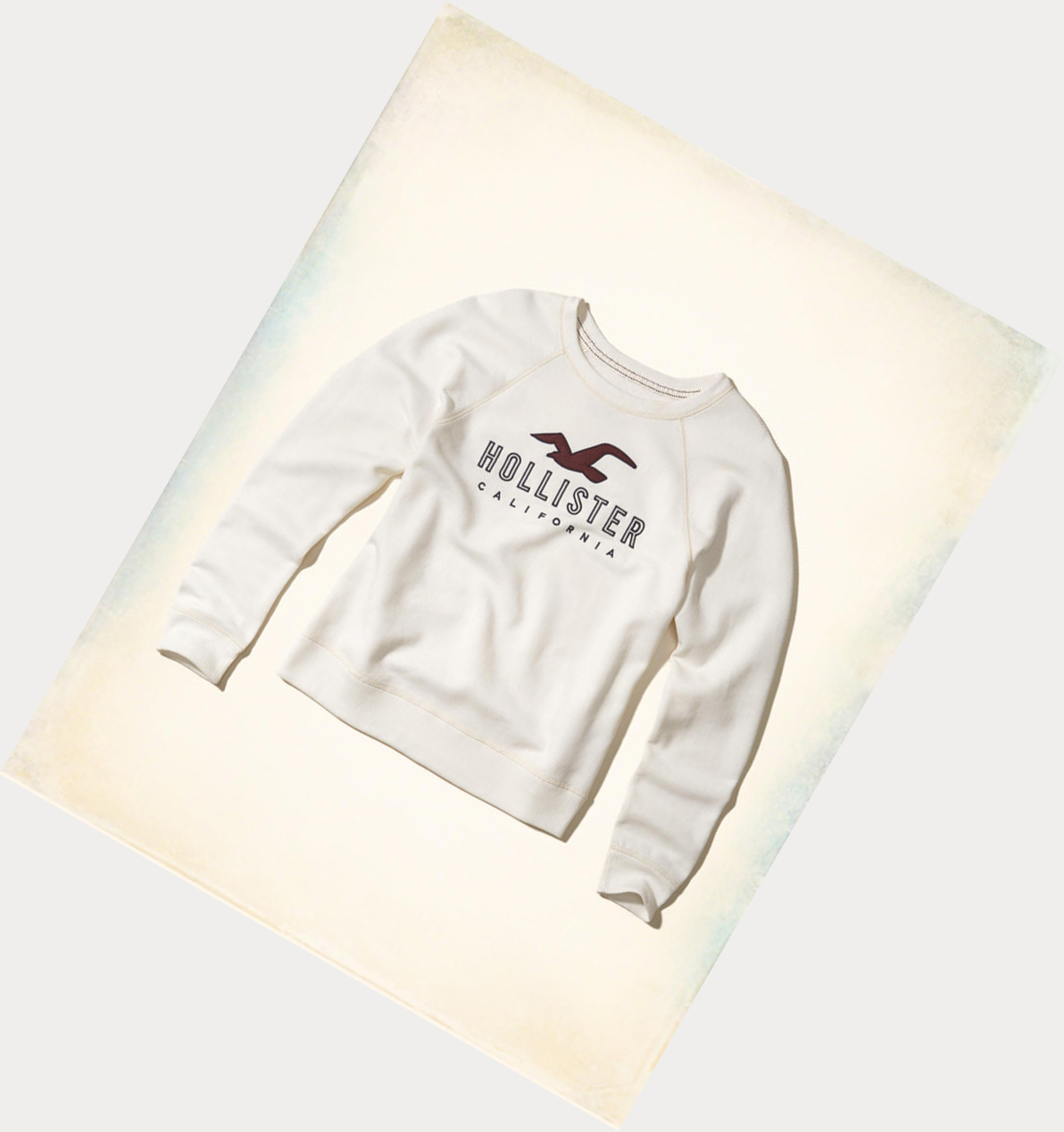 White Hollister Graphic Crewneck Women\'s Sweatshirts | ZA-VFZB836