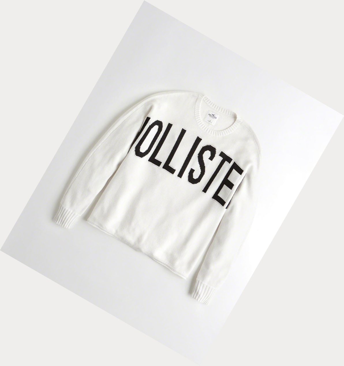 White Hollister Logo Oversized Women\'s Sweaters | ZA-PRDV286