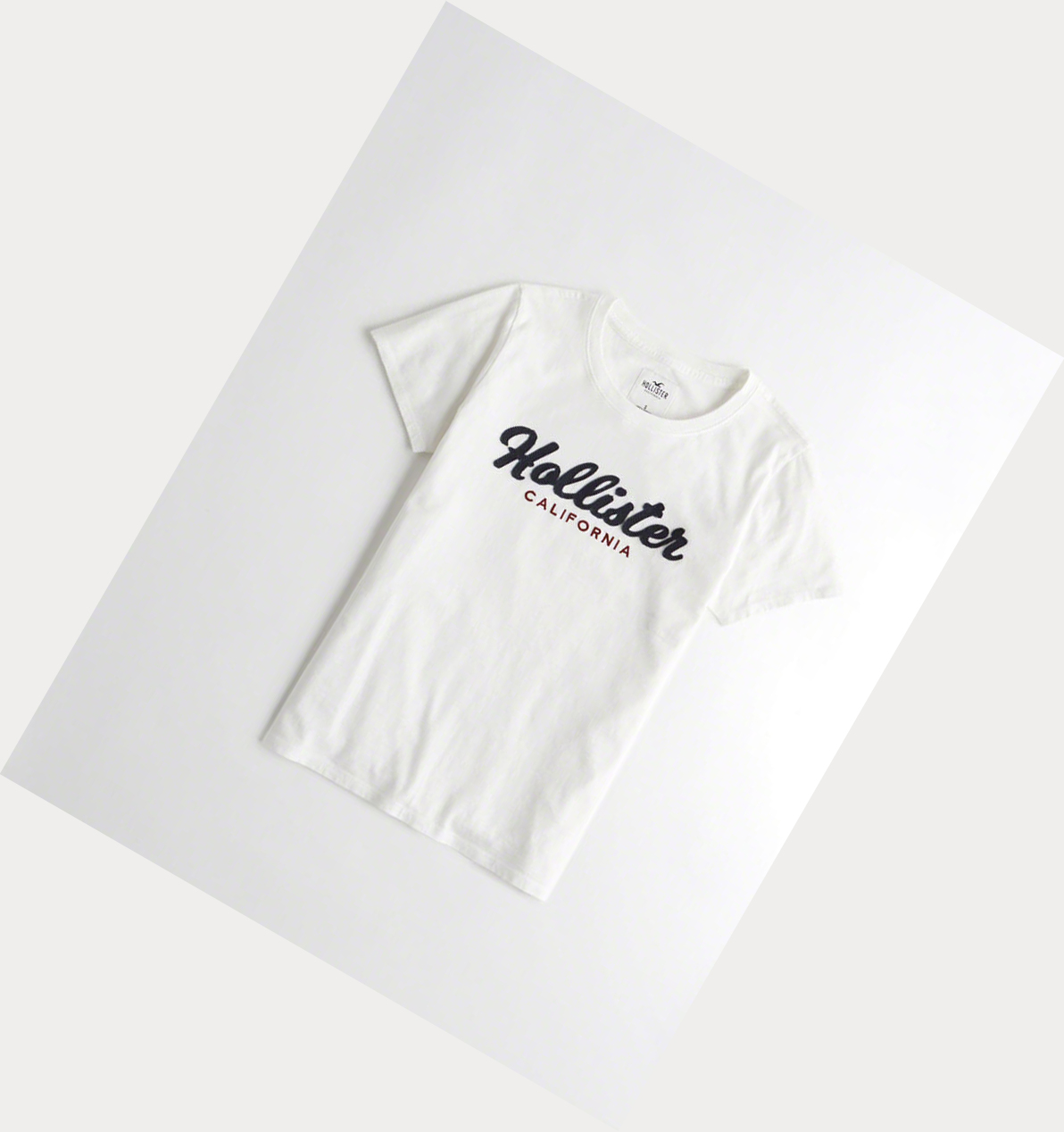 White Hollister Logo Women\'s Short Sleeve | ZA-ESGQ289