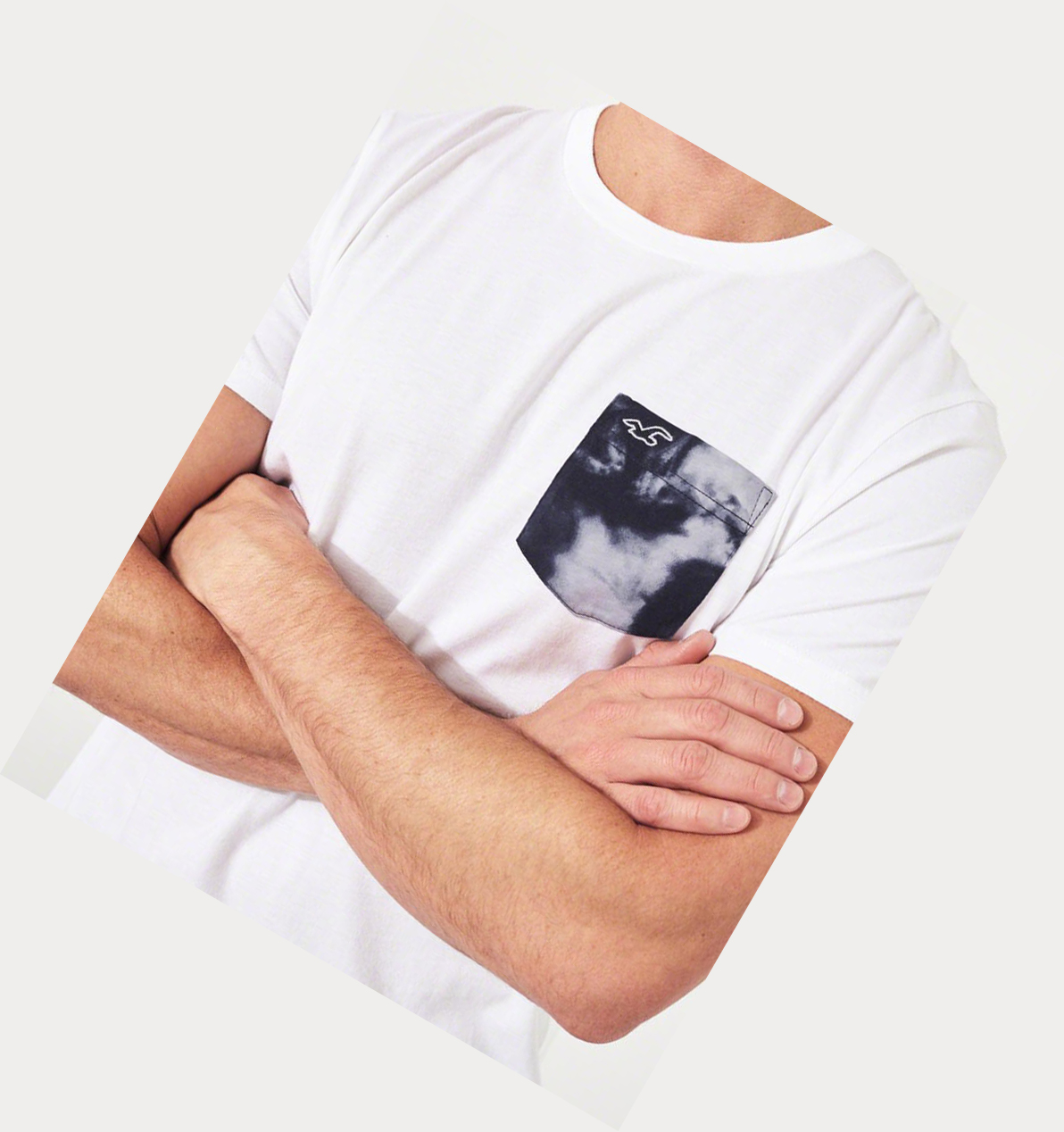 White Hollister Must-Have Crewneck Men's Short Sleeve | ZA-JLHO402