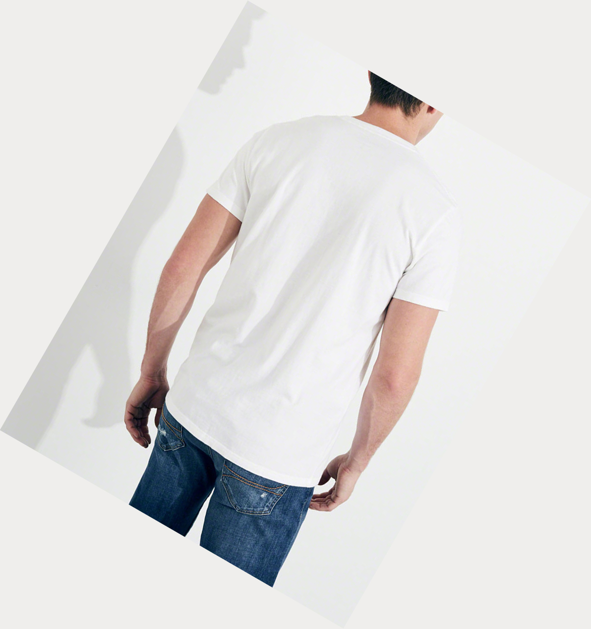 White Hollister Must-Have Crewneck Men's Short Sleeve | ZA-SBDN056