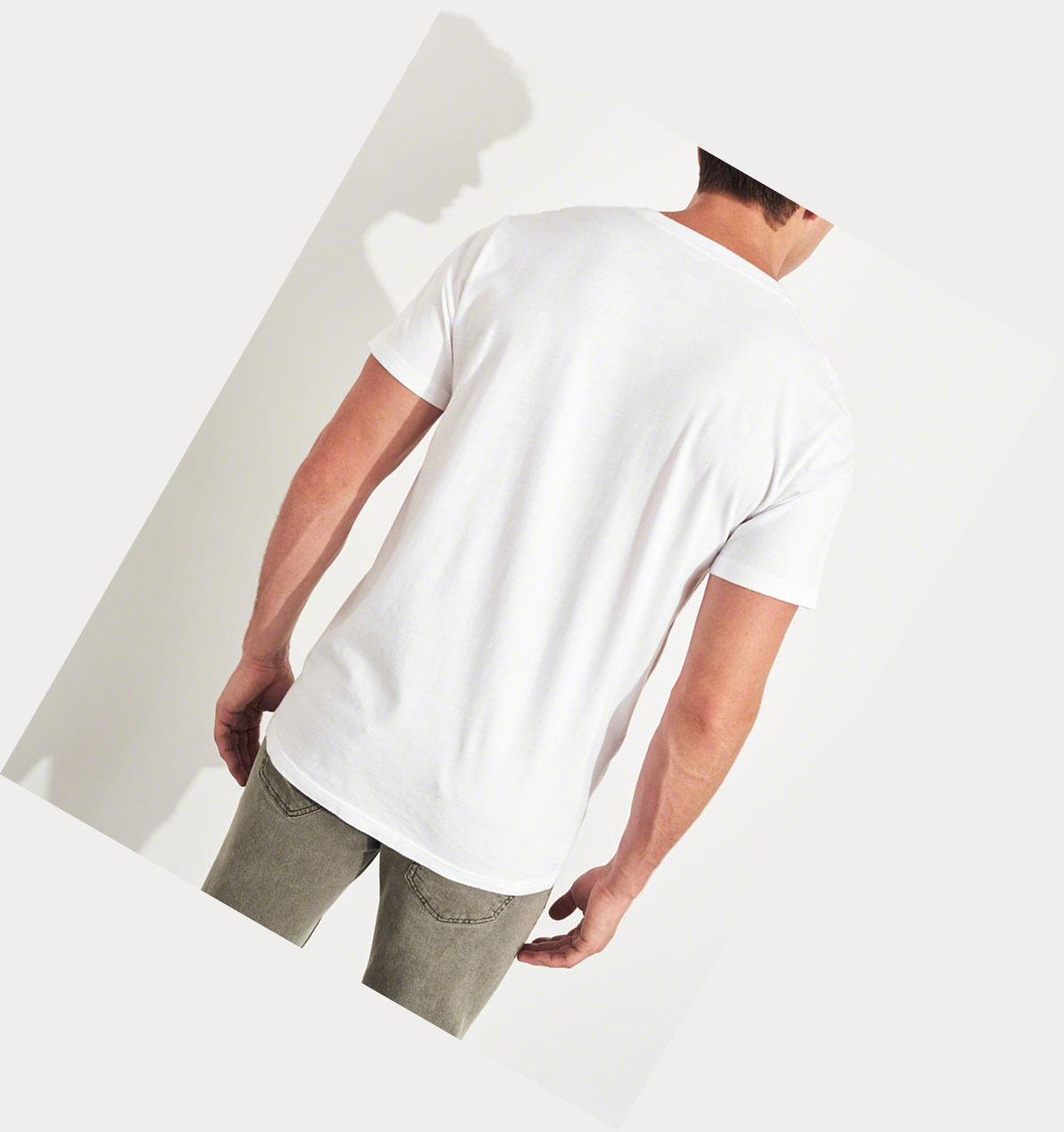 White Hollister Must-Have Crewneck Men's Short Sleeve | ZA-XYWO437