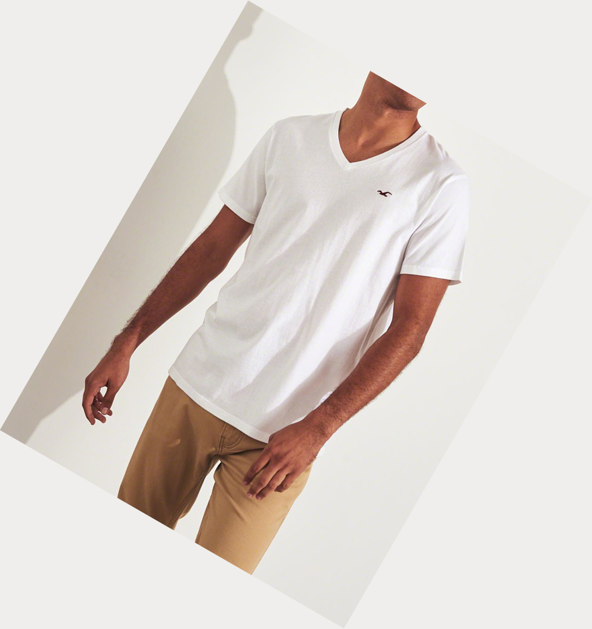 White Hollister Must-Have V-Neck Men's Short Sleeve | ZA-HTGB196